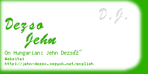 dezso jehn business card